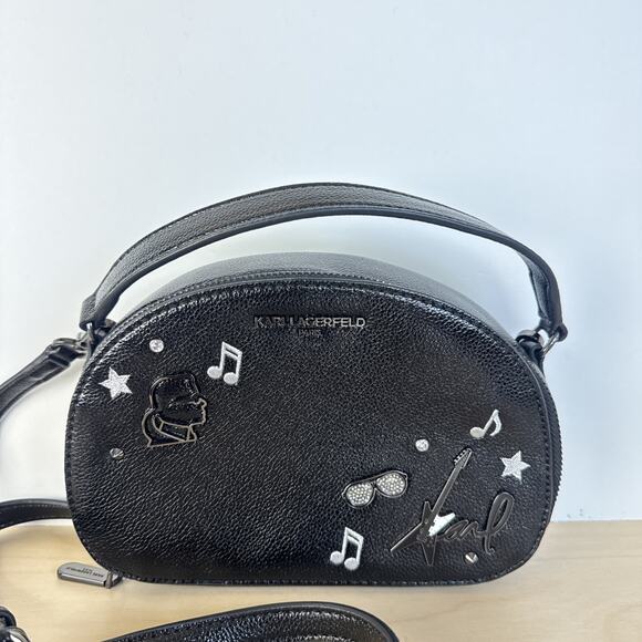 KARL LAGERFELD Paris Maybelle Women's Small Zip Around Crossbody bag. Black. - Picture 1 of 7